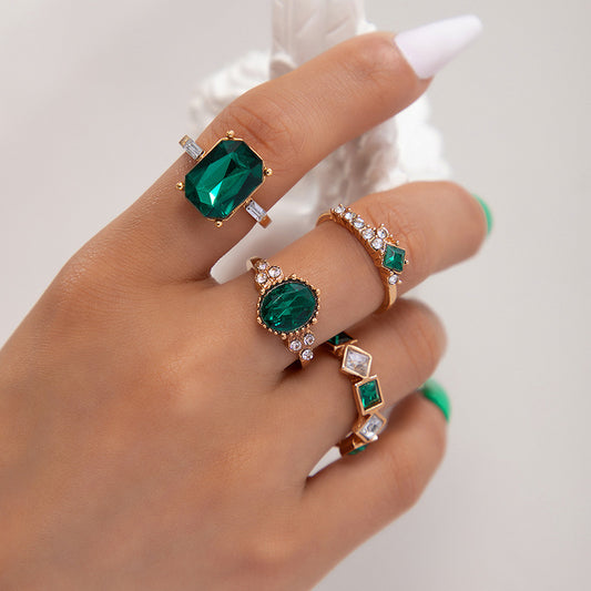 Color Diamond Four-piece Ring