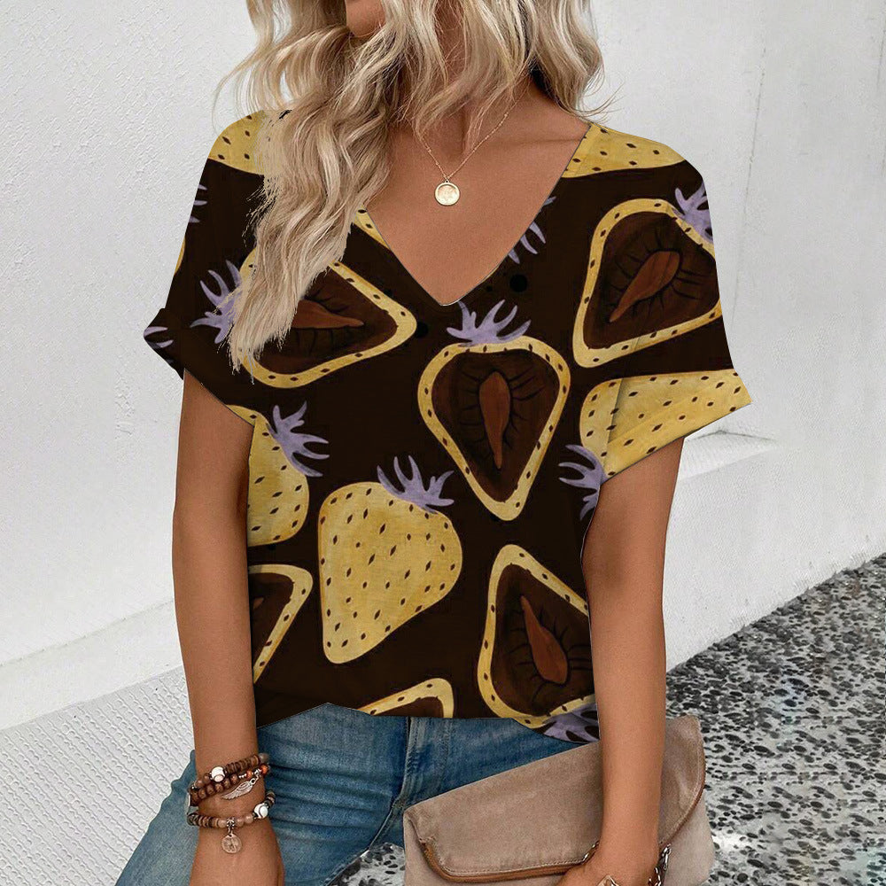 Fruit Printed Women's Summer Fashion Tops