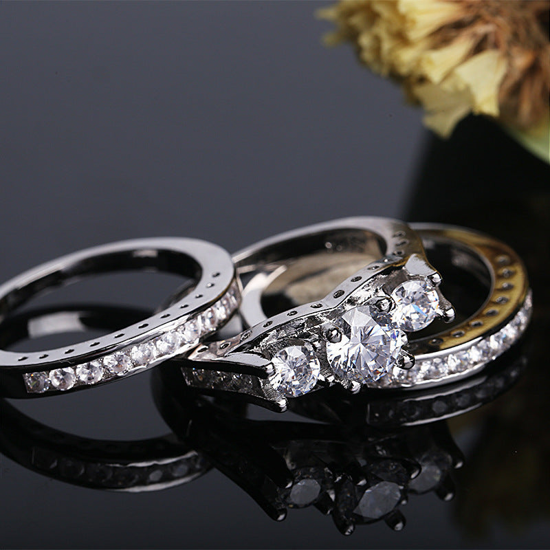 Couple Three-piece Set Ring European And American Fashion