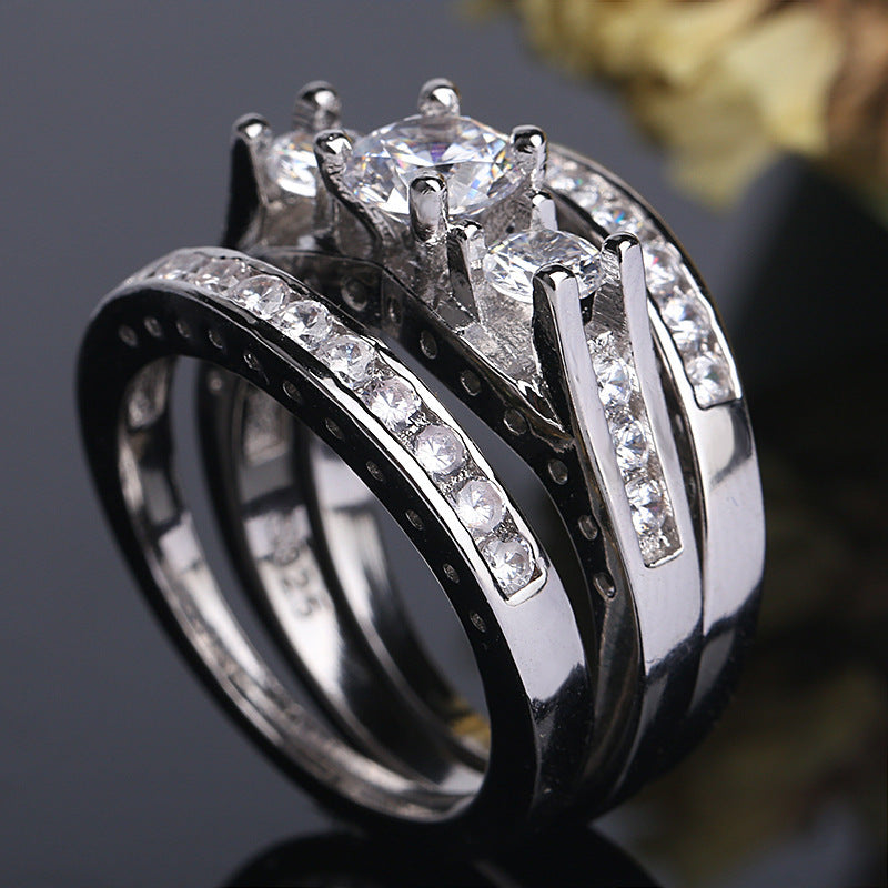 Couple Three-piece Set Ring European And American Fashion