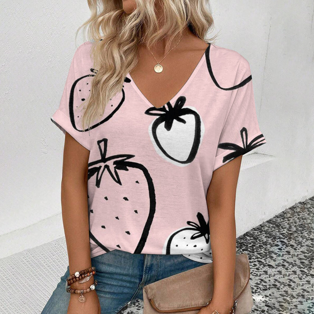 Fruit Printed Women's Summer Fashion Tops