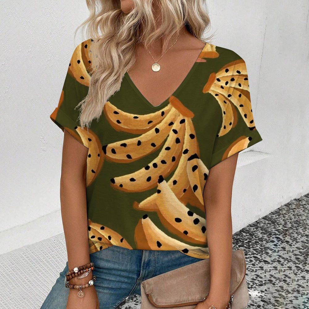 Fruit Printed Women's Summer Fashion Tops