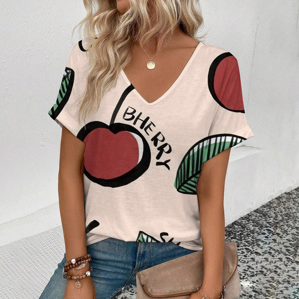 Fruit Printed Women's Summer Fashion Tops