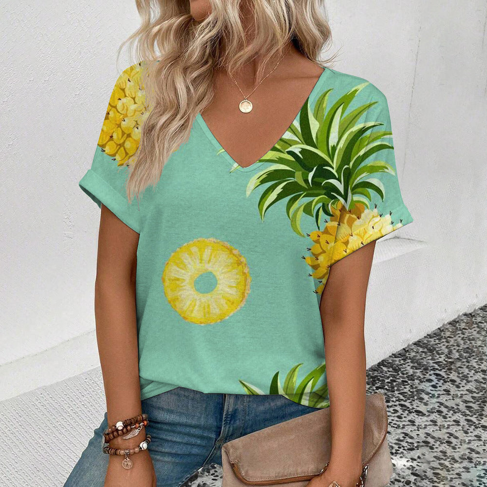 Fruit Printed Women's Summer Fashion Tops