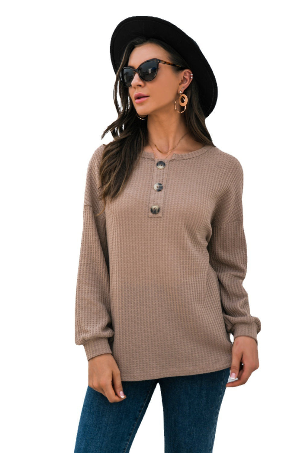 Women's Temperament Fashion Button Knit Tops