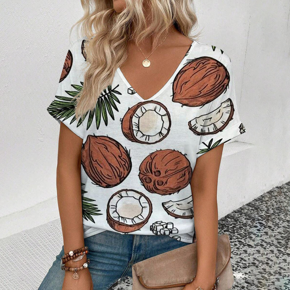 Fruit Printed Women's Summer Fashion Tops