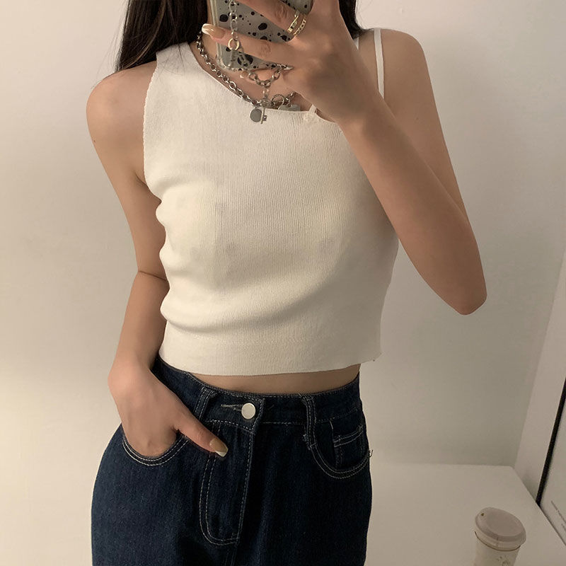 Sexy slanted shoulders crop tops