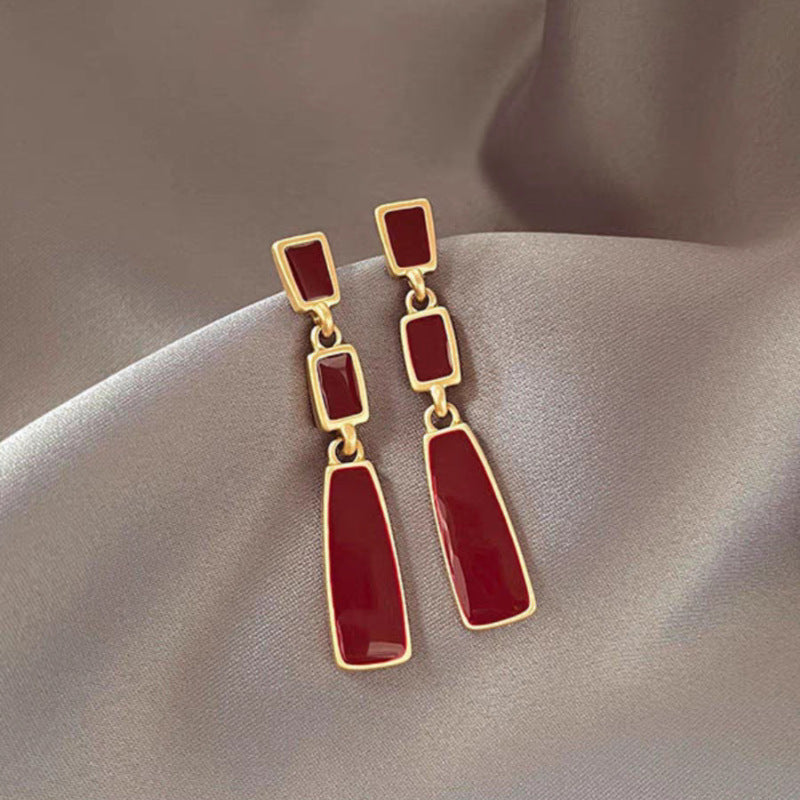 Simple Geometric Dripping Long Fringe Earrings Women