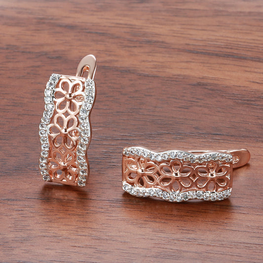 Special-interest Design Copper Plating Fashion Hollowed-out Earrings