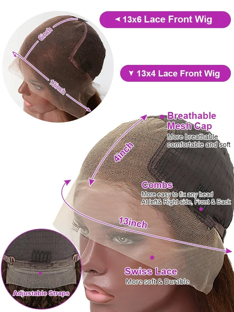 Chocolate Brown Hd Lace Frontal Curly Wigs