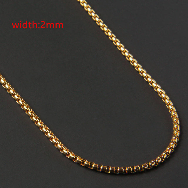 Less Steel Figaro Cuban Chain Necklace For Men Women Jewelry