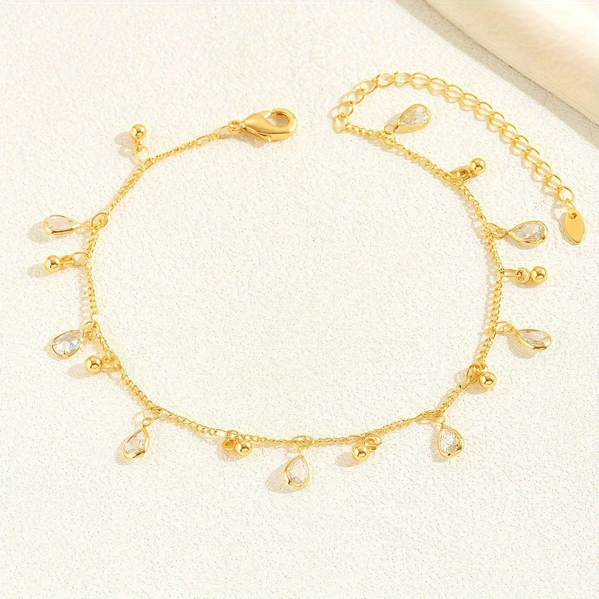 Water Drop Tassel Pendant Anklet Zircon Pendant Anklet