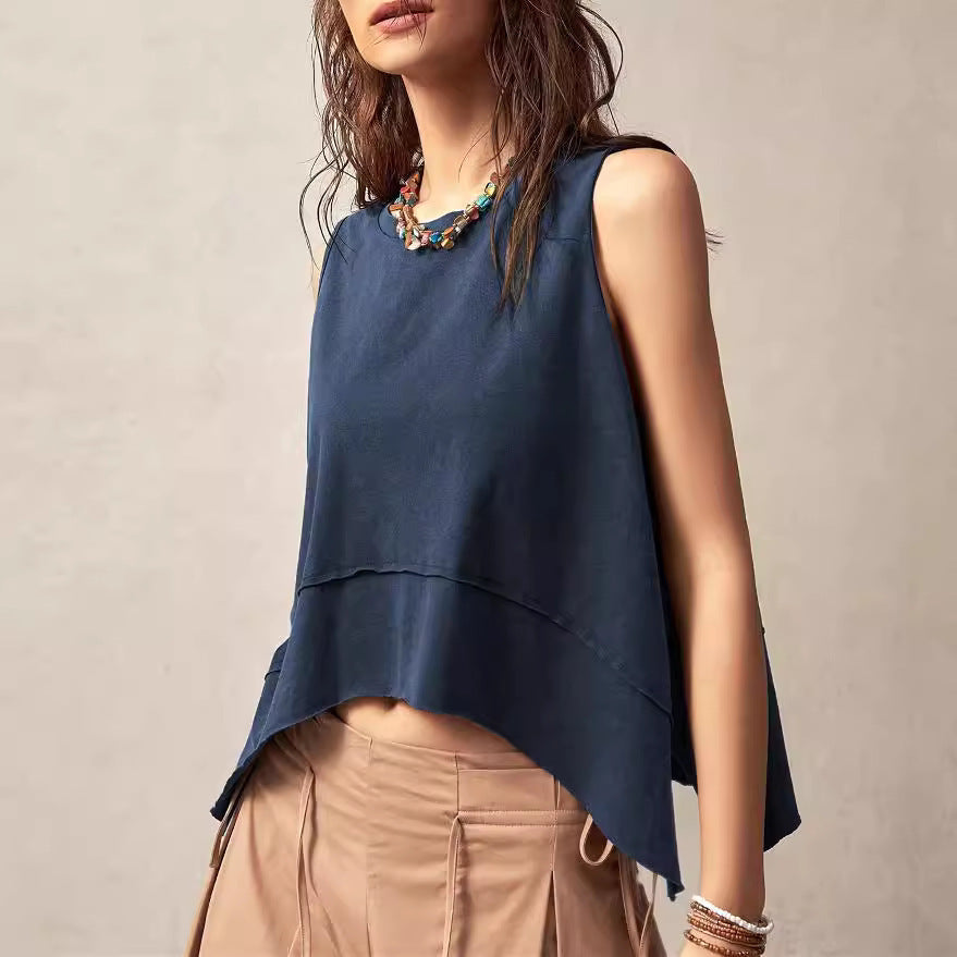 Summer Irregular Loose-fitting Sleeveless Shirt