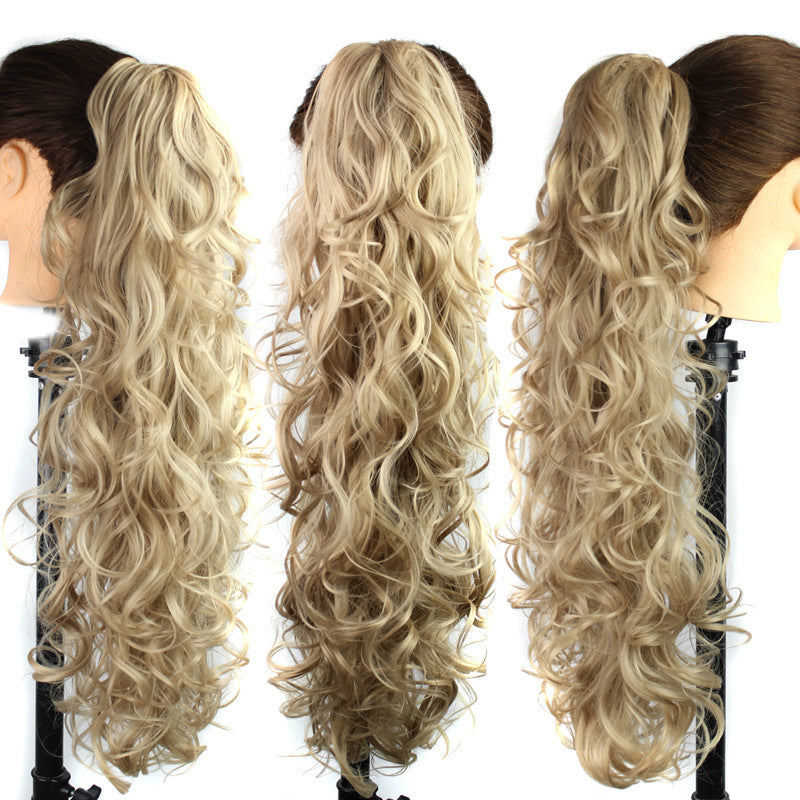 European And American Wig Female Chemical Fiber Ponytail Grab Clip Wavy Long Curly